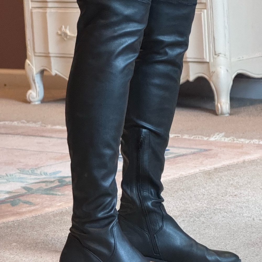 Steve Madden Black Over-the-Knee Leather Boots